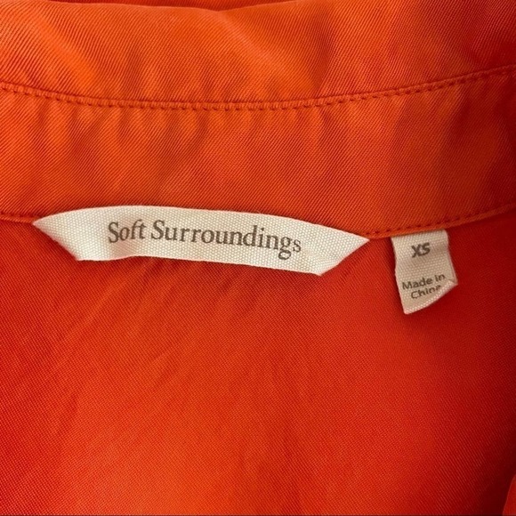 Soft Surroundings Orange Cascade Sleeveless Button Up Dress Size Extra Small - Picture 8 of 12